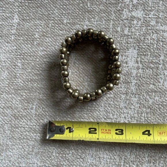 Premier Designs Bracelet Antiqued Matte Gold Tone Crystal Accents Stretch - Picture 5 of 6